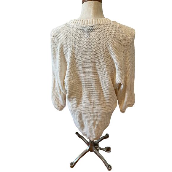ModCloth Open Front Summer Cardigan Sweater Off White S M - Picture 3 of 6